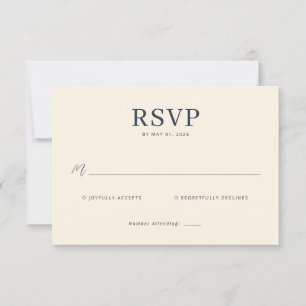Elegante Crème RSVP-kaart RSVP Kaartje