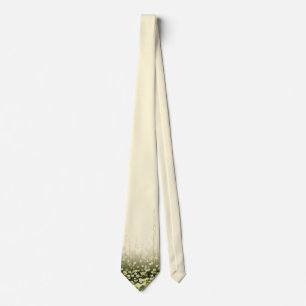 Elegante Crème & Salie Groene Weide Bloemen Stropdas