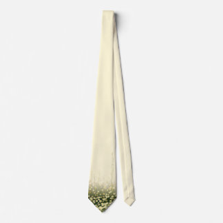 Elegante Crème & Salie Groene Weide Bloemen  Stropdas