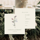 Elegante Crème Salie Klaver Trouw Save the Date Kaart