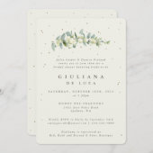 Elegante Crème Sneeuwbes+Eucalyptus Bruidsmeisje Kaart (Voorkant / Achterkant)