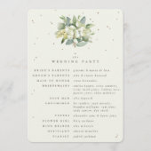 Elegante Crème Snowberry+Eucalyptus Boeket Bruilof Programmakaart (Achterkant)