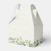 Elegante Crème Snowberry+Eucalyptus Winter Bruilof Bedankdoosjes (Achterkant)