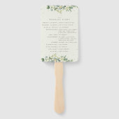 Elegante Crème Snowberry+Eucalyptus Winter Bruilof Handwaaier (Achterkant)