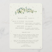 Elegante Crème Snowberry+Eucalyptus Winter Bruilof Programmakaart (Achterkant)