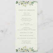 Elegante Crème Snowberry + Eucalyptus Winterbruilo Programmakaart (Voorkant)