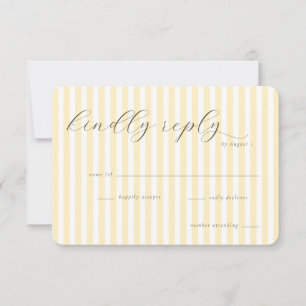 Elegante Crème Strepen RSVP Kaartje