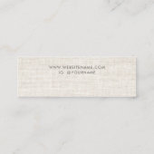 Elegante Crème Tan Linnen Look Oorbel Display Mini Visitekaartje (Achterkant)