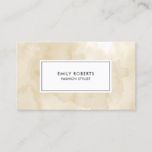 Elegante Crème Taupe Aquarel Neutraal Visitekaartje