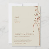 Elegante crème & terracotta boho save the date  kaart (Voorkant)