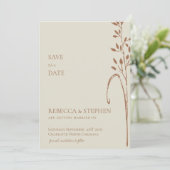 Elegante crème & terracotta boho save the date  kaart (Staand voorkant)