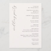 Elegante Crème Trouwceremonie Programmakaart (Achterkant)