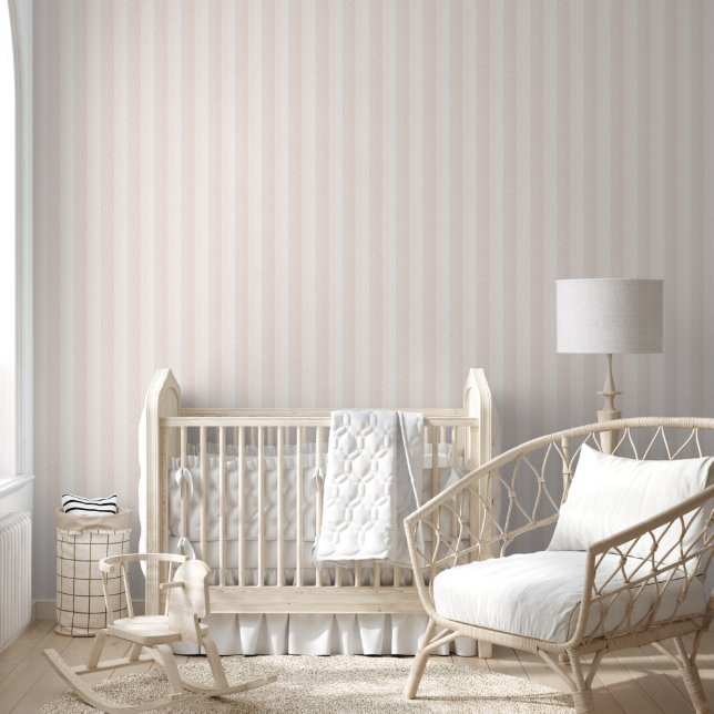 Elegante crème visgraat Zig Zag Behang (Kinderen)