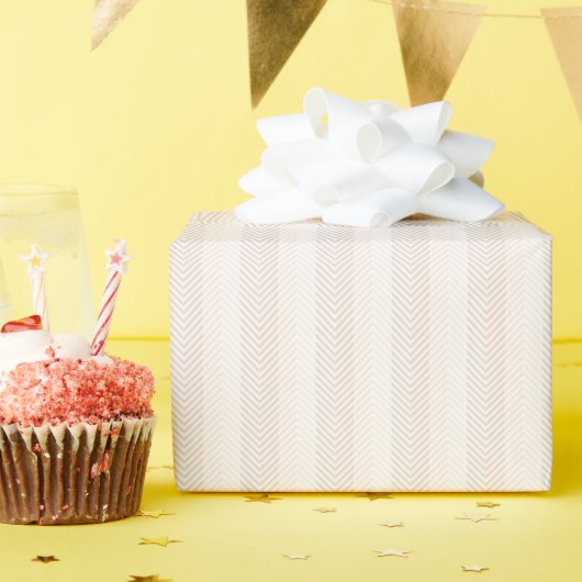 Elegante crème visgraat Zig Zag Cadeaupapier (Verjaardagsfeest)