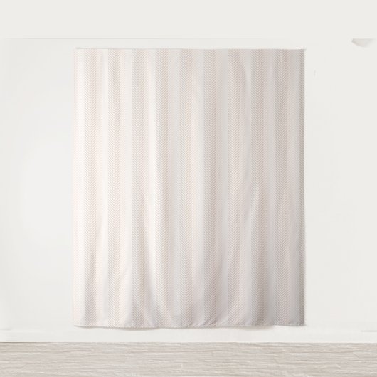 Elegante crème visgraat Zig Zag Wandkleed (Voorkant)
