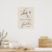 Elegante Crème Welkom bij het Probediner Poster (Keuken)