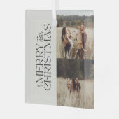 Elegante crème zwart gebladerte moderne minimale f glas ornament (Voorkant links)