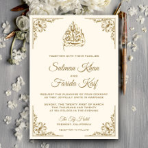 Elegante crèmekleurige en gouden islamitische mosl