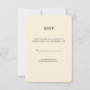 Elegante crèmekleurige & gouden minimalistische tr RSVP kaartje