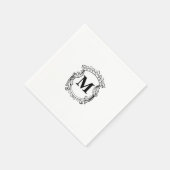 Elegante Crest aangepaste monogram Servet (Hoek)