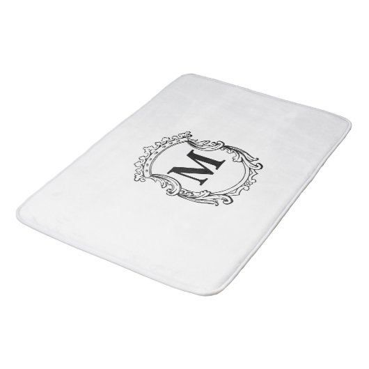 Elegante Crest Custom Monogram Badmat (Gekanteld)