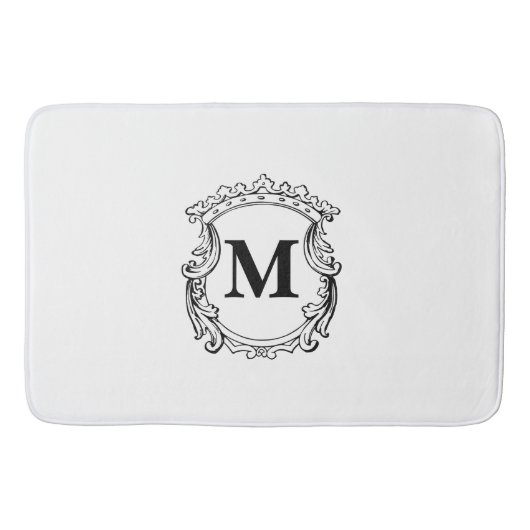 Elegante Crest Custom Monogram Badmat (Voorkant)
