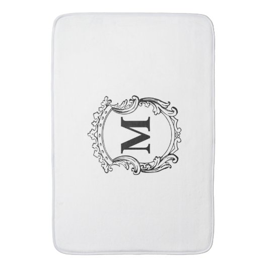 Elegante Crest Custom Monogram Badmat (Voorkant Verticaal)