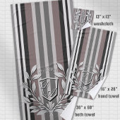 Elegante Crest Earth Tones Bruine Savannah Strepen Bad Handdoek