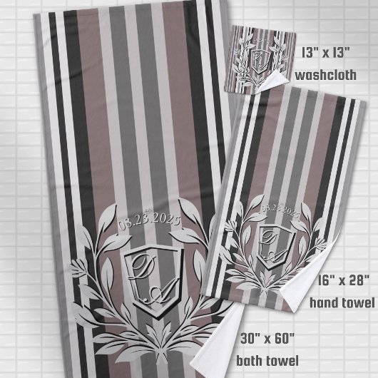 Elegante Crest Earth Tones Bruine Savannah Strepen Bad Handdoek