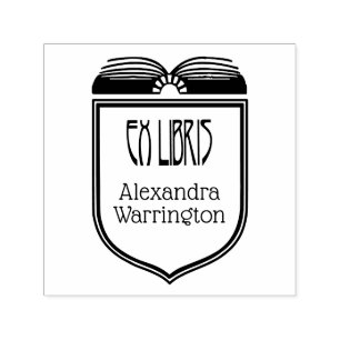 Elegante Crest Ex Libris Boeknaam Prägator Zelfinktende Stempel
