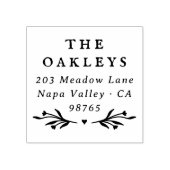 Elegante  Crest Floral Retouradres Rubberstempel (Afrduk)