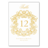 Elegante  Crest Gold bruiloft Kaart (Achterkant)