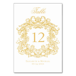 Elegante  Crest Gold bruiloft Kaart