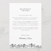 Elegante Crest Line Art Dank u bruiloft Menu (Achterkant)