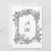 Elegante Crest Minimalist formele monogram bruilof Kaart (Achterkant)