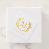 Elegante Crest Monogram Huwelijk Bedankjes Labels (Met doos)