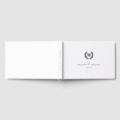 Elegante Crest Monogram Huwelijk Wit Gastenboek (Volledig)