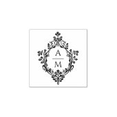 Elegante  Crest Wedding Monogram 2 Initialen Rubberstempel (Afrduk)