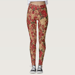 Elegante Crimson Bloemen   door Asarteon Leggings