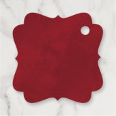 Elegante Crimson Red & Gold Curls bruiloft Dank u Bedankjes Labels (Achterkant)