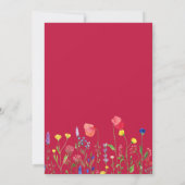 Elegante Crimson Red Wildflowers Wedding Kaart (Achterkant)