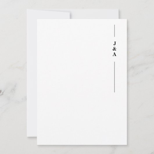 Elegante Crimson Rode Monogram Initialen Bruiloft Kaart (Achterkant)