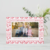 Elegante Crimson Rode Waterverf Kerstfoto Feestdagenkaart (Staand voorkant)