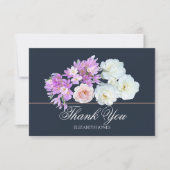 Elegante Crocus & Roos Bruiloftsfeest Bedankkaart (Voorkant)