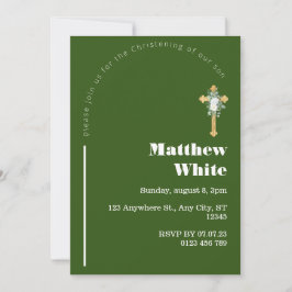 Elegante Cross Baptism uitnodiging | Modern minima