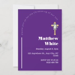 Elegante Cross Baptism uitnodiging | Modern minima