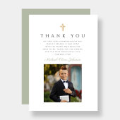 Elegante Cross Boy Eerste Communie Bedankkaart