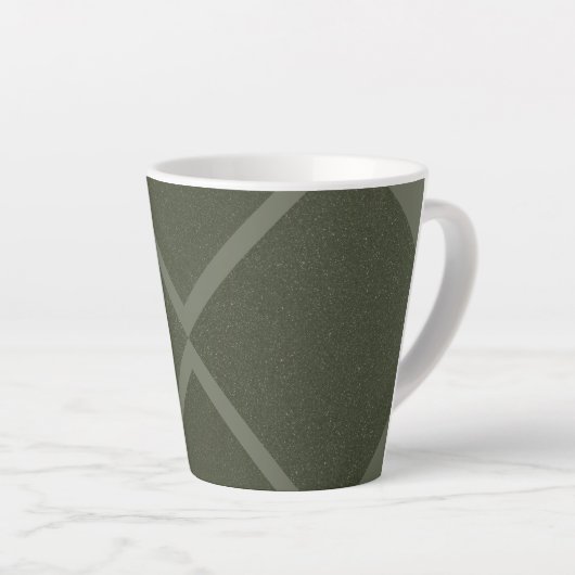 Elegante Cross-Curve Latte Mok in Dark Moss Green (Rechterhoek)
