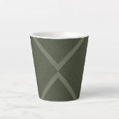 Elegante Cross-Curve Latte Mok in Dark Moss Green (Voorkant)