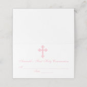 Elegante Cross Eerste Communie Custom Place Card Plaatskaartje (Buitenkant ongevouwen)